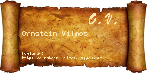 Ornstein Vilmos névjegykártya